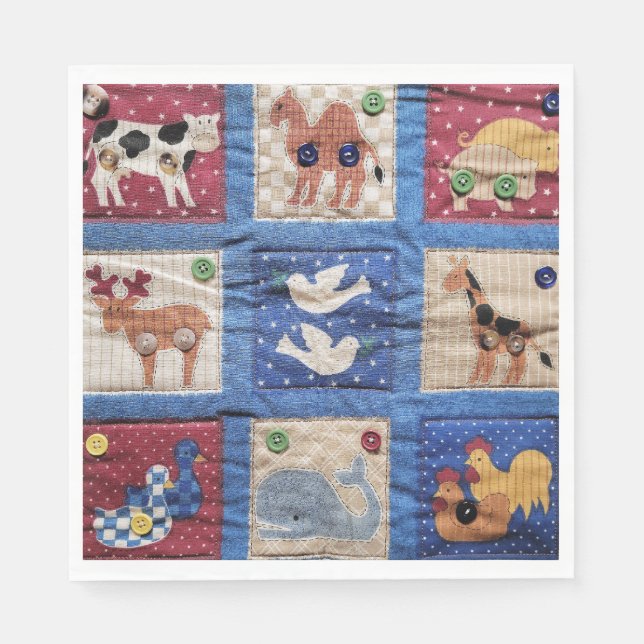 Animal Quilt Design  Napkin (Front)