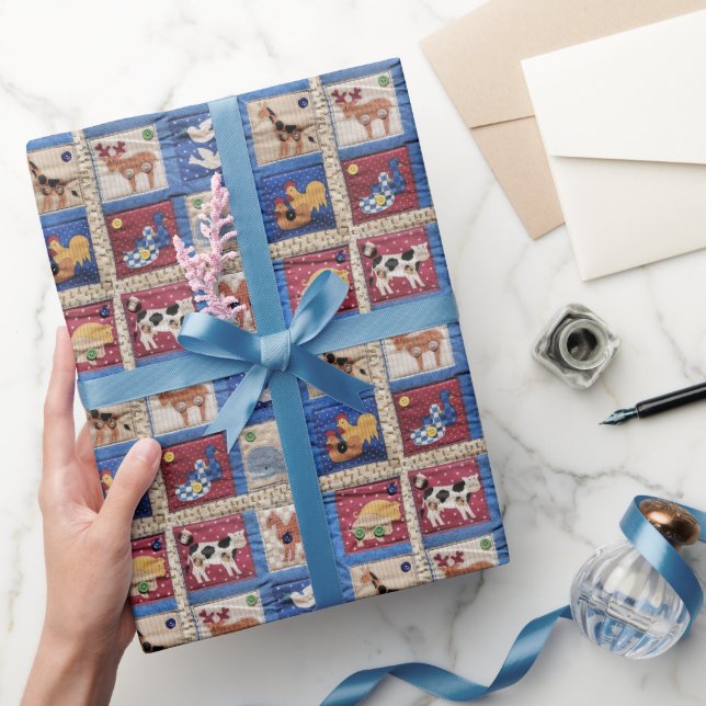Animal Quilt Pattern Wrapping Paper (Gifting)