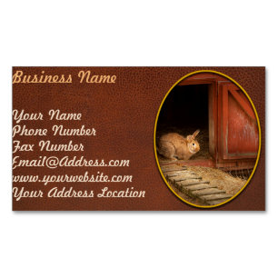 Animal - Rabbit - Making eggs for easter Magnetic Business Card