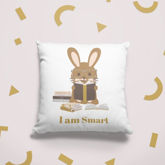 Animal Reading Corner Decor Pillow (Positive Affirmation Kids Reading Nook Book Club Back to School Throw Pillow)