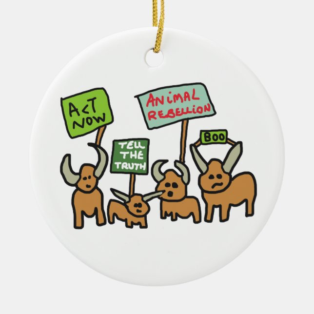Animal Rebellion Ceramic Ornament (Front)