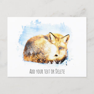 *~* Animal Red Fox Ap18 Artsy Art Wildlife Text  Postcard