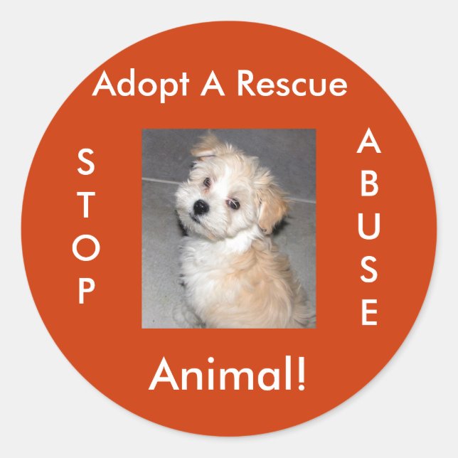 Animal Rescue - Adopt Classic Round Sticker (Front)