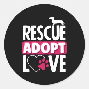 Animal Rescue Adopt Love Pet Adoption Classic Round Sticker