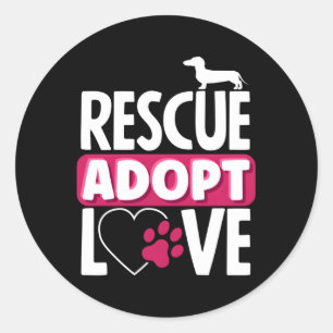 Animal Rescue Adopt Love Pet Adoption Classic Round Sticker