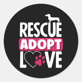 Animal Rescue Adopt Love Pet Adoption Classic Round Sticker