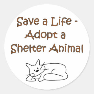 Animal Rescue/Adoption Shelter Cat Classic Round Sticker