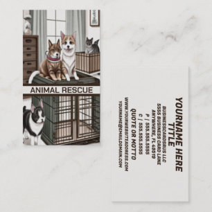 Animal Rescue Cat and Dog  Business Card