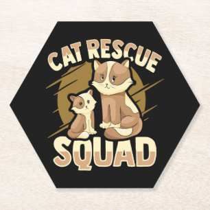 Animal Rescue Cat Rescue Design for a Cat Rescuer Paper Coaster