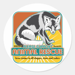 Animal Rescue Fox Classic Round Sticker