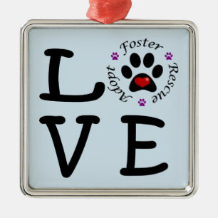 Animal Rescue Love Premium Square Ornament