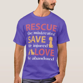 Animal Rescue Rescue the Mistreated retro T-Shirt