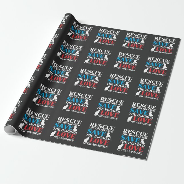 Animal Rescue Save Cat Dog Vet Tech Veterinarian Wrapping Paper (Unrolled)