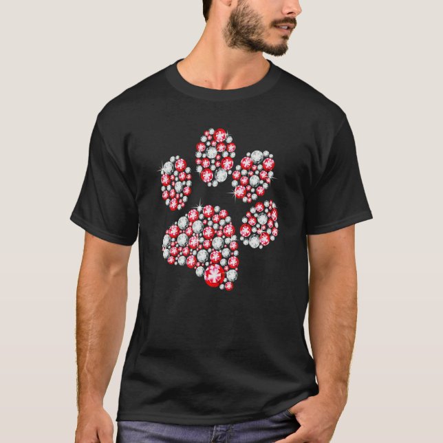 Animal Rescue Shirt Dog Paw Print Heart For Valent (Front)