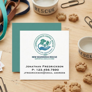 Animal Rescue Society Add Your Own Logo Square Business Card