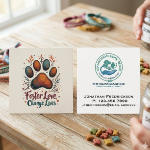 Animal Rescue Society Add Your Own Logo Square Business Card