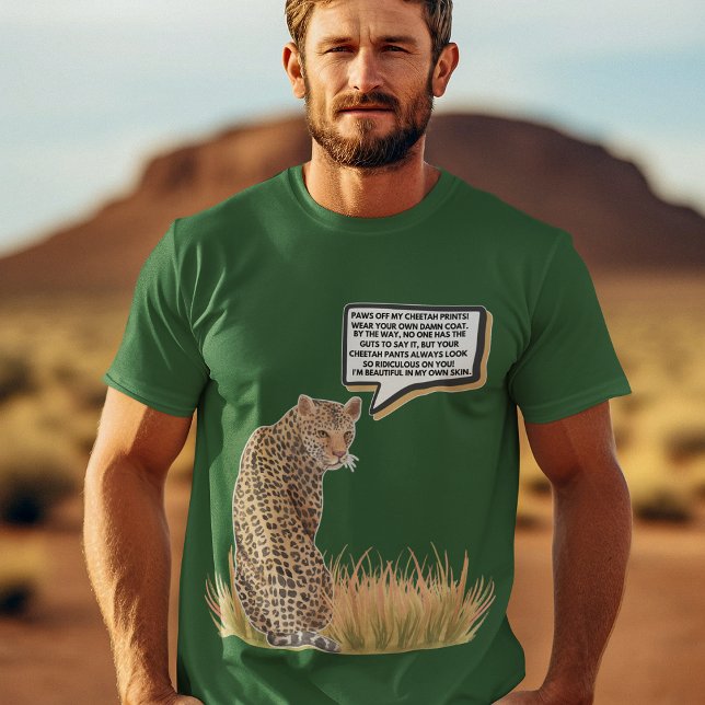 Animal Rights Cheetah Speaking Out Expression   T-Shirt (Creator Uploaded)