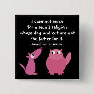 Animal Rights Quote Cute Cartoon Pets Customisable 15 Cm Square Badge