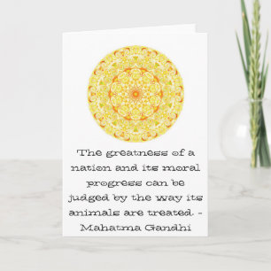 animal rights quote - Mahatma Gandhi Card