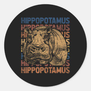 Animal Rights Zookeeper Africa Gift Idea Hippo Classic Round Sticker