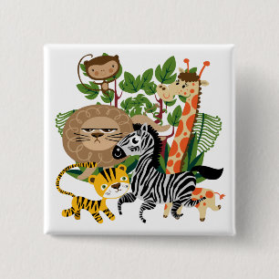 Animal Safari 15 Cm Square Badge