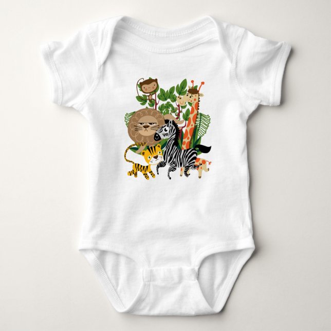 Animal Safari Baby Bodysuit (Front)