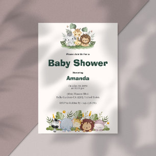 Animal Safari Baby Shower Invitation