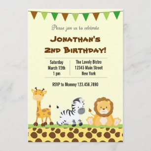 Animal Safari Birthday Party Invitation