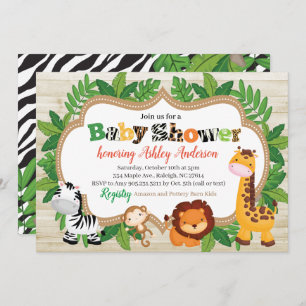Animal Safari Jungle Baby Shower Invitation