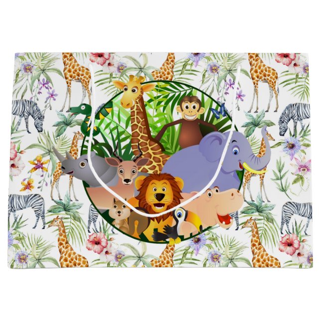 Animal Safari  Large Gift Bag (Front)