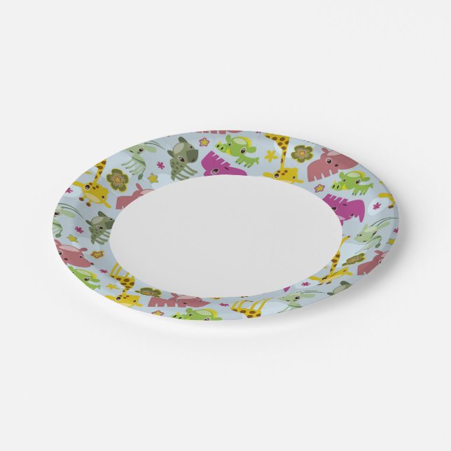 animal safari pattern paper plate (Angled)