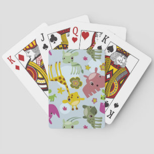 animal safari pattern playing cards