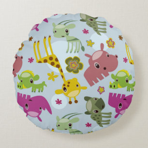 animal safari pattern round cushion