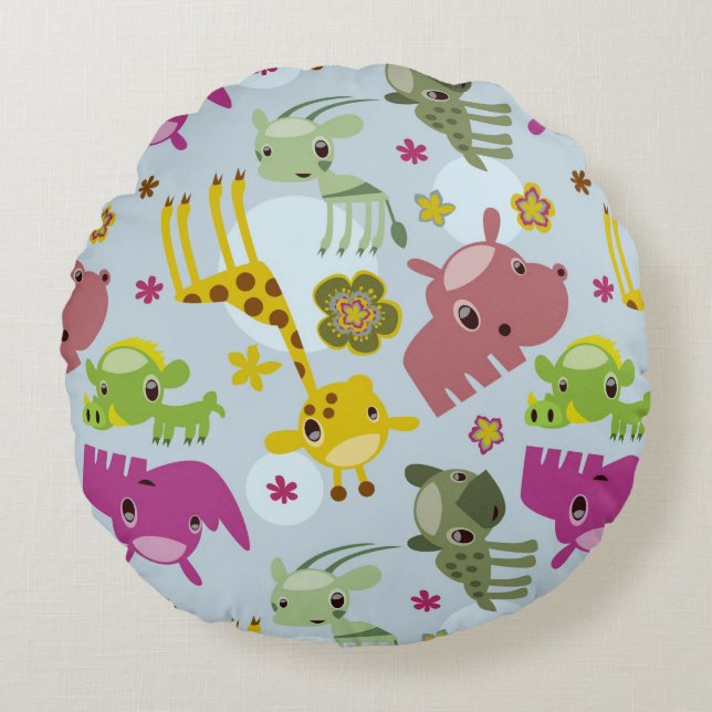 animal safari pattern round cushion (Front)