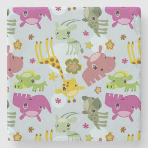 animal safari pattern stone coaster