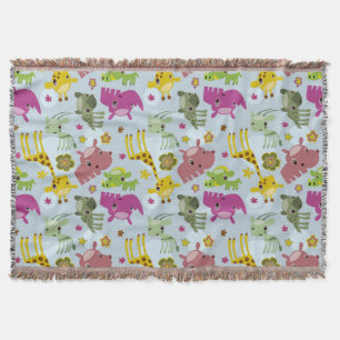 animal safari pattern throw blanket