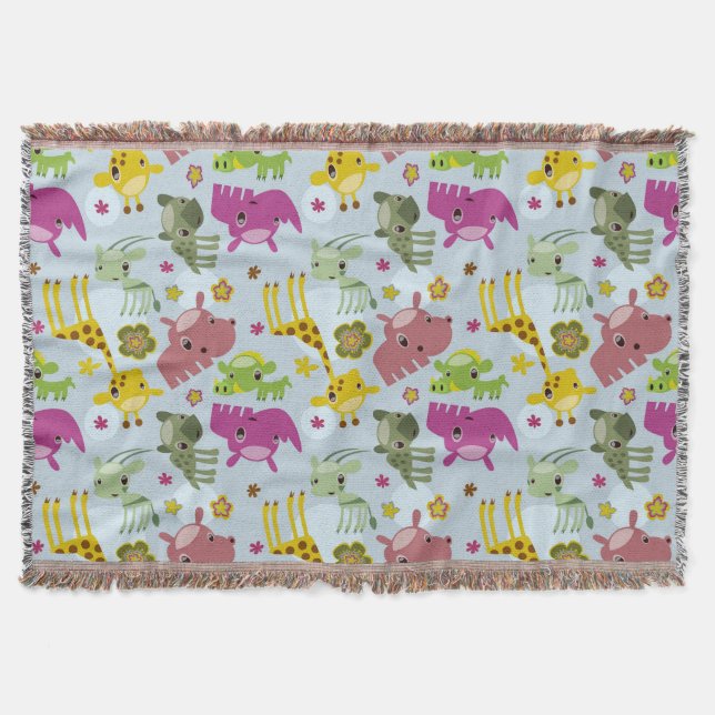 animal safari pattern throw blanket (Front)