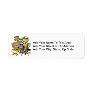 Animal Safari Return Address Label