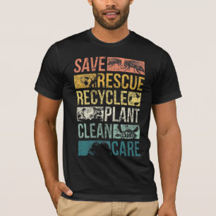 Animal Save Earth Turtle Climate Change Recycle T-Shirt