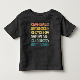 Animal Save Earth Turtle Climate Change Recycle Toddler T-Shirt
