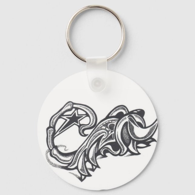 animal scorpion star tattoo key ring (Front)