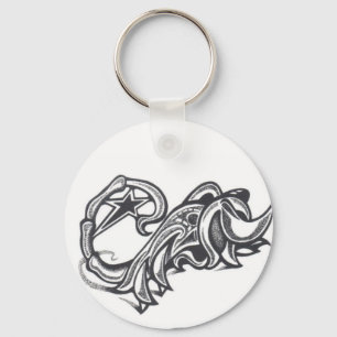 animal scorpion tribal star tattoo key ring