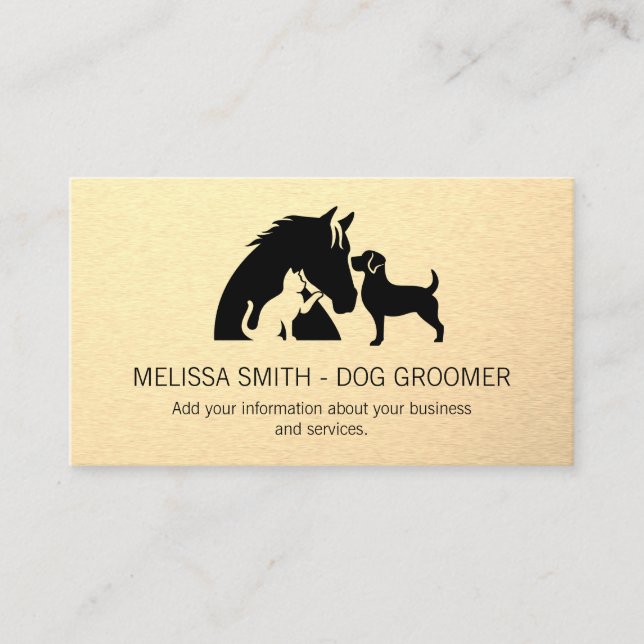Animal Service | Horse Dog Cat Logo Appointment Card (Front)