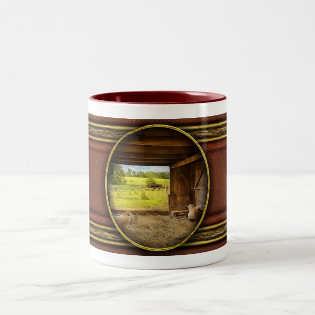 Animal - Sheep - Counting sheep Two-Tone Coffee Mug (Center)