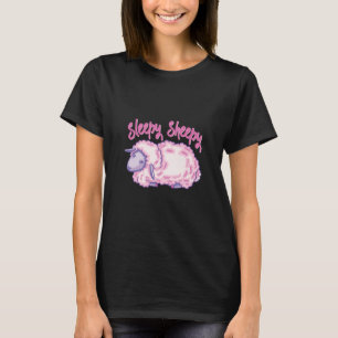 Animal Sheep Sleeping Sleep For Home Pyjama Night T-Shirt