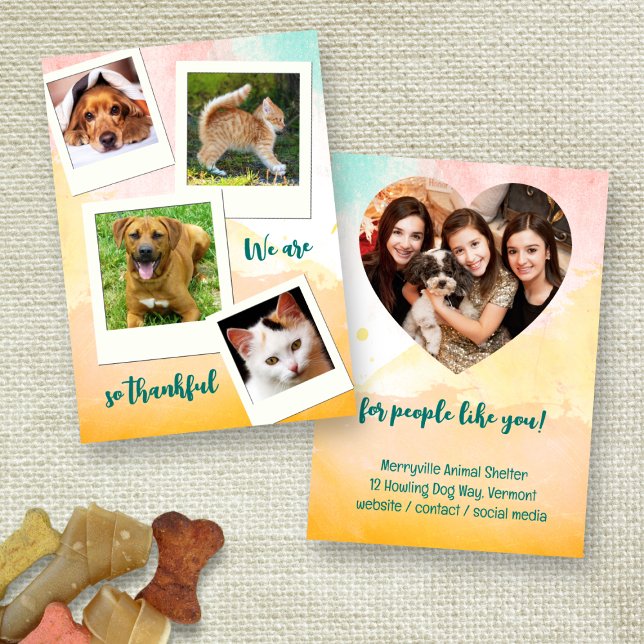 Animal Shelter Adoption Thank You Photo Card (Creator Uploaded)