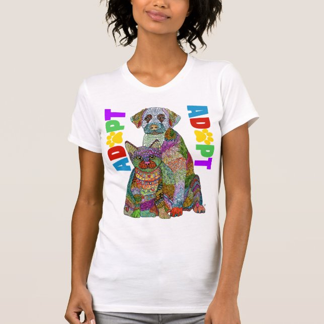 Animal Shelter Dog and Cat Adopt Don't Shop  T-Shirt (Front)