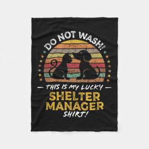 Animal Shelter Manager Funny Quote, Cute Retro Gra Fleece Blanket