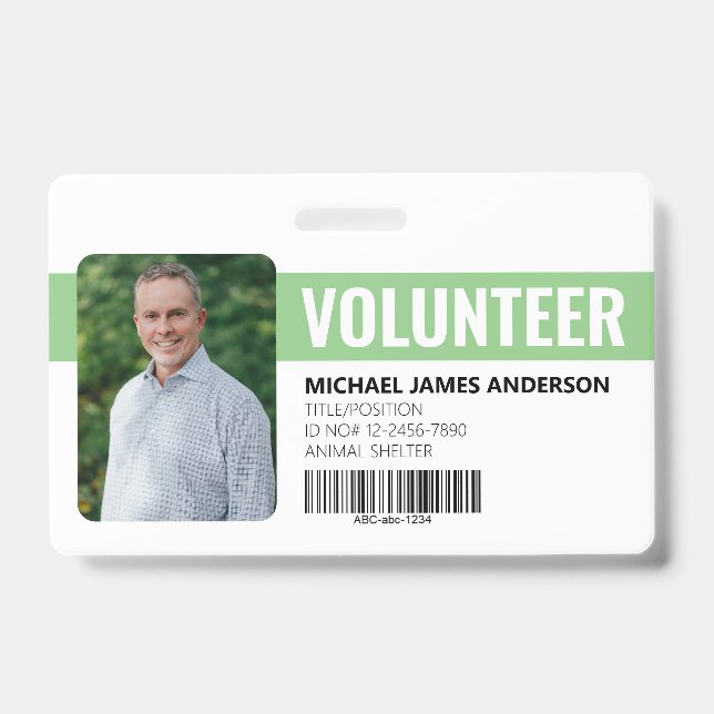 Animal Shelter Volunteer ID Badge (Front)