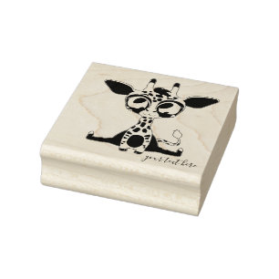 Animal Signature Giraffe Rubber Stamp
